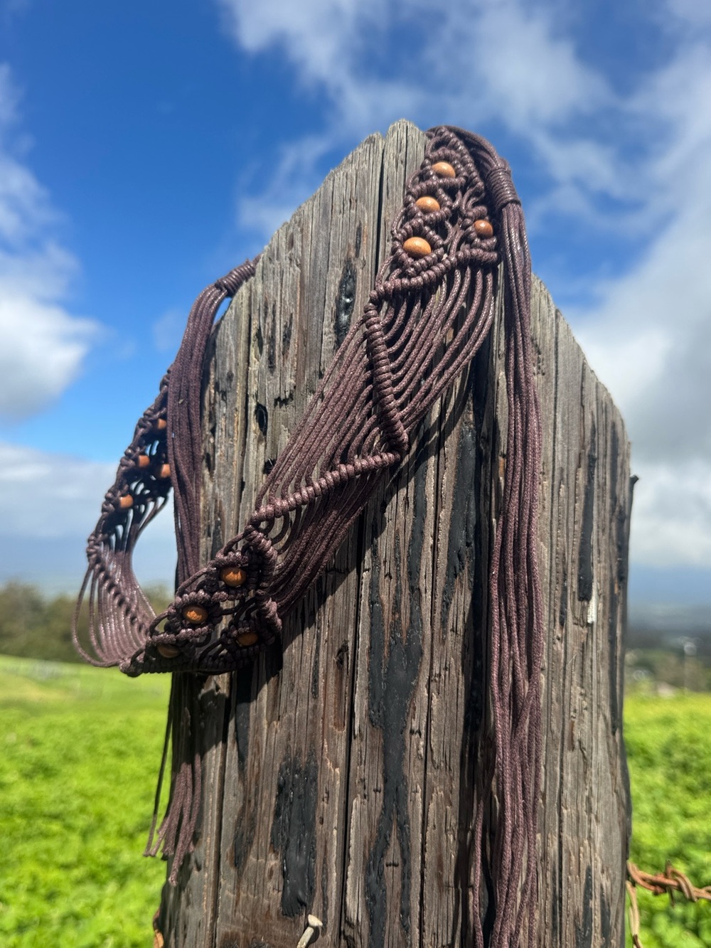 Macramé beaded hippie BoHo Festival belt one size